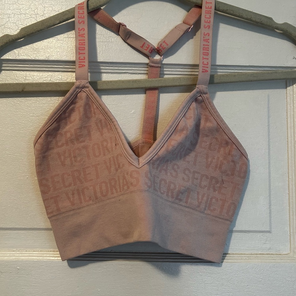Pink sports bra